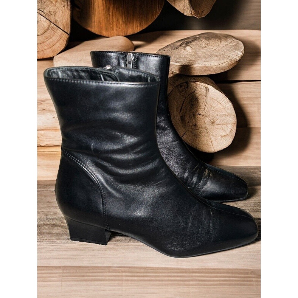 Aquatalia Women's Selini Square Toe Leather Boots Size 6.5